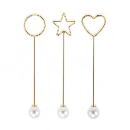 Brouch Pin Set of 3 For Resin Art Star,Round,Heart