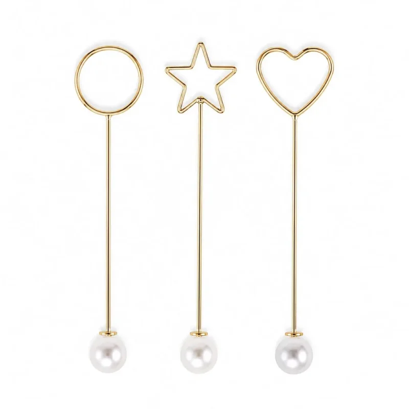 Brouch Pin Set of 3 For Resin Art Star,Round,Heart