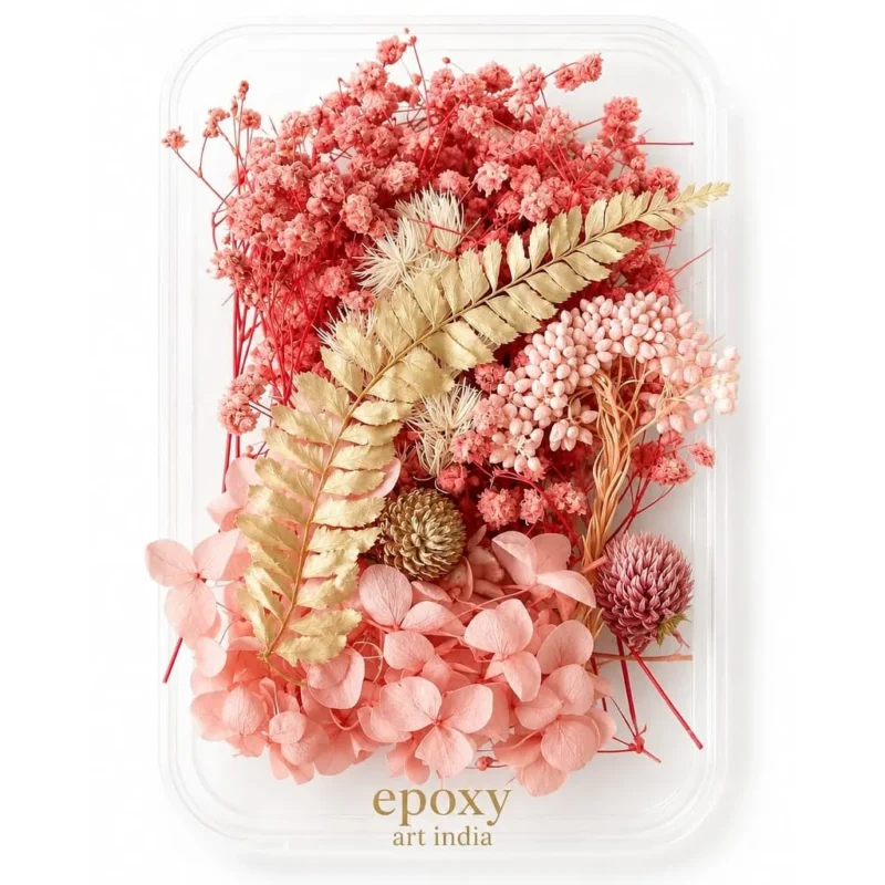 Baby Pink Shade Dry Flower Box for Resin Art & DIY Crafts