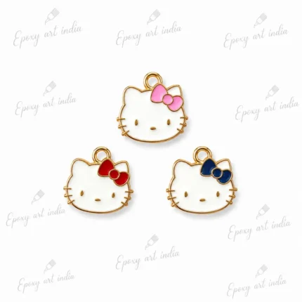 Cute Kitty Face Enamel Charms for Jewelry Making