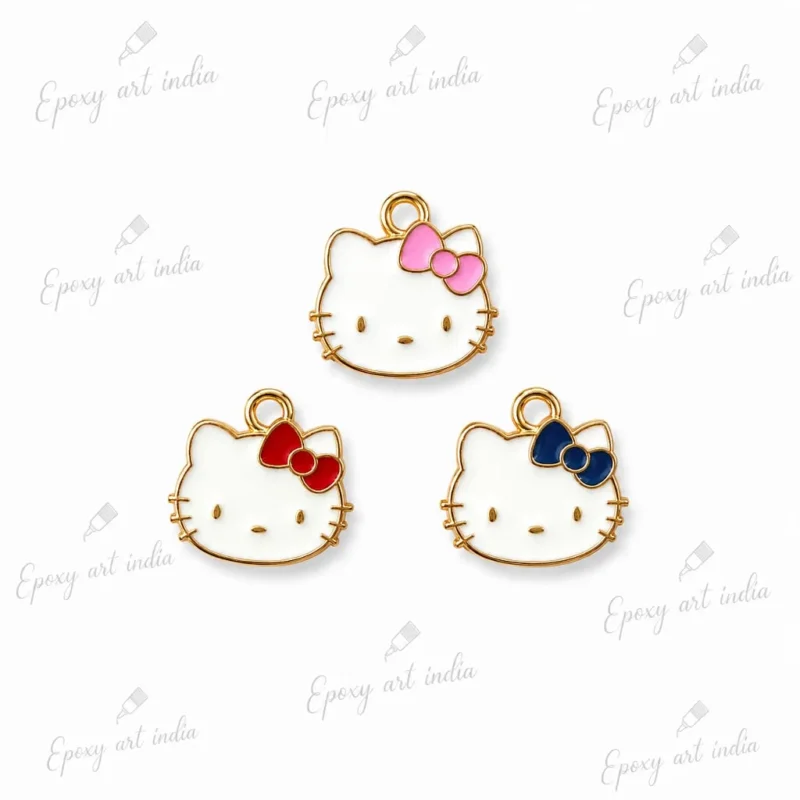 Cute Kitty Face Enamel Charms for Jewelry Making