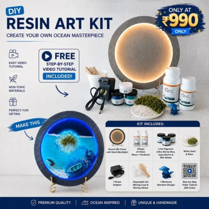 Ocean Art Resin Kit – Complete DIY Beach & Wave Epoxy Resin Art Making Kit for Beginners & Professionals
