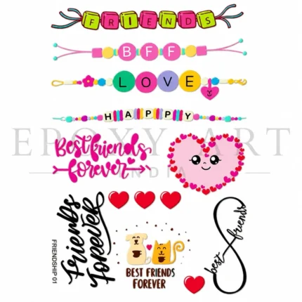 Best Friend Forever UV DTF Sticker for Resin Art
