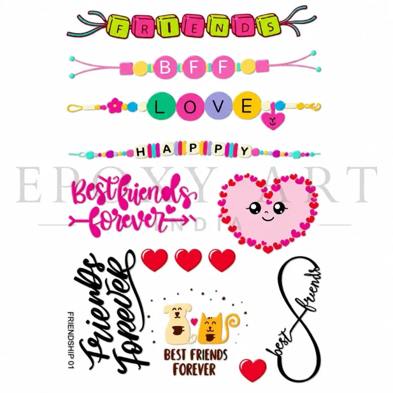 Best Friend Forever UV DTF Sticker for Resin Art