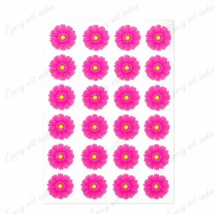 Pink Daisy UV DTF Sticker Set of 24 for Resin Art