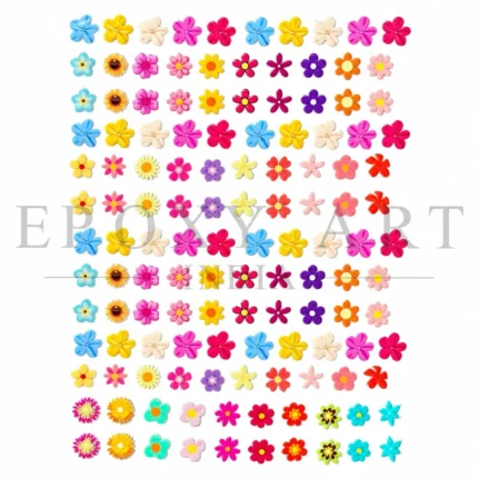 Small Mix Daisy UV DTF Sticker Sheet for Resin Art