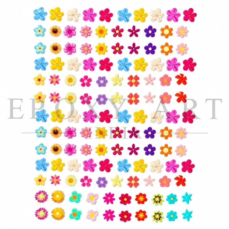Small Mix Daisy UV DTF Sticker Sheet for Resin Art