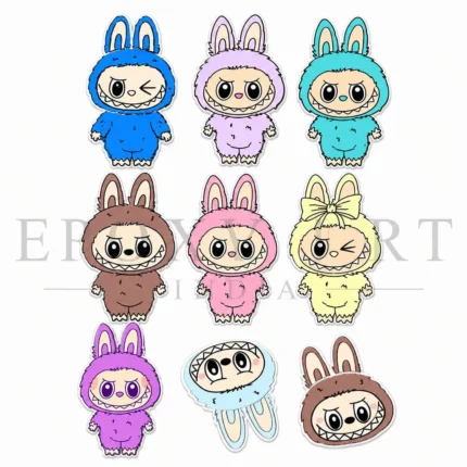 Cute Bunny Monster UV DTF Sticker Sheet