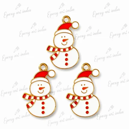 Snowman Enamel Charms for Jewelry Making Set of 3