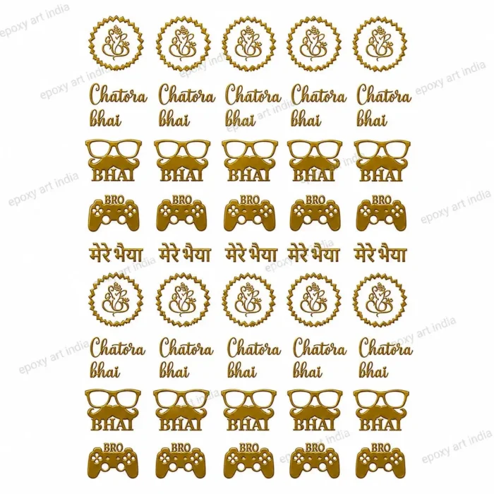 Premium Metal Rakhi Sticker Sheet A6 Size | Chatora Bhai, Gamer Bro ...
