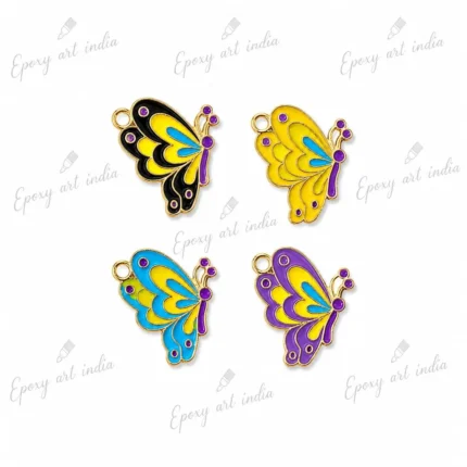 Colorful Butterfly Enamel Charms for Jewelry Making Set of 3