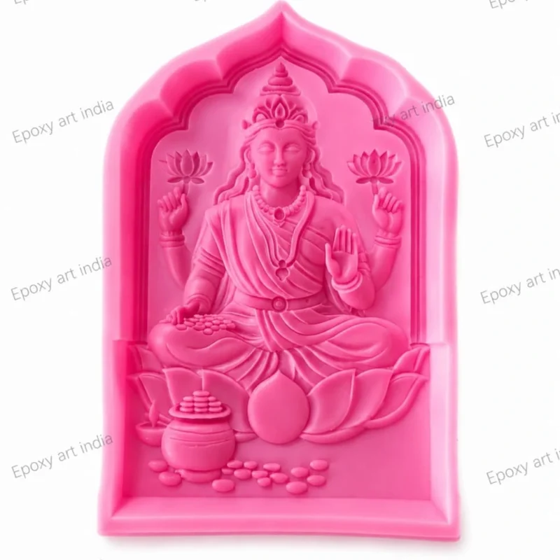 Lakshmi Ji Silicone Mold for Resin, Jesmonite, Concrete, Plaster, Cement & DIY Home Decor Casting Mold