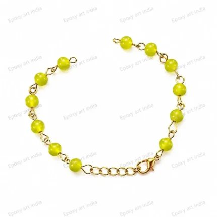 Apple Green Beaded Hand Bracelet for Resin Art | DIY Resin Craft Bracelet Base