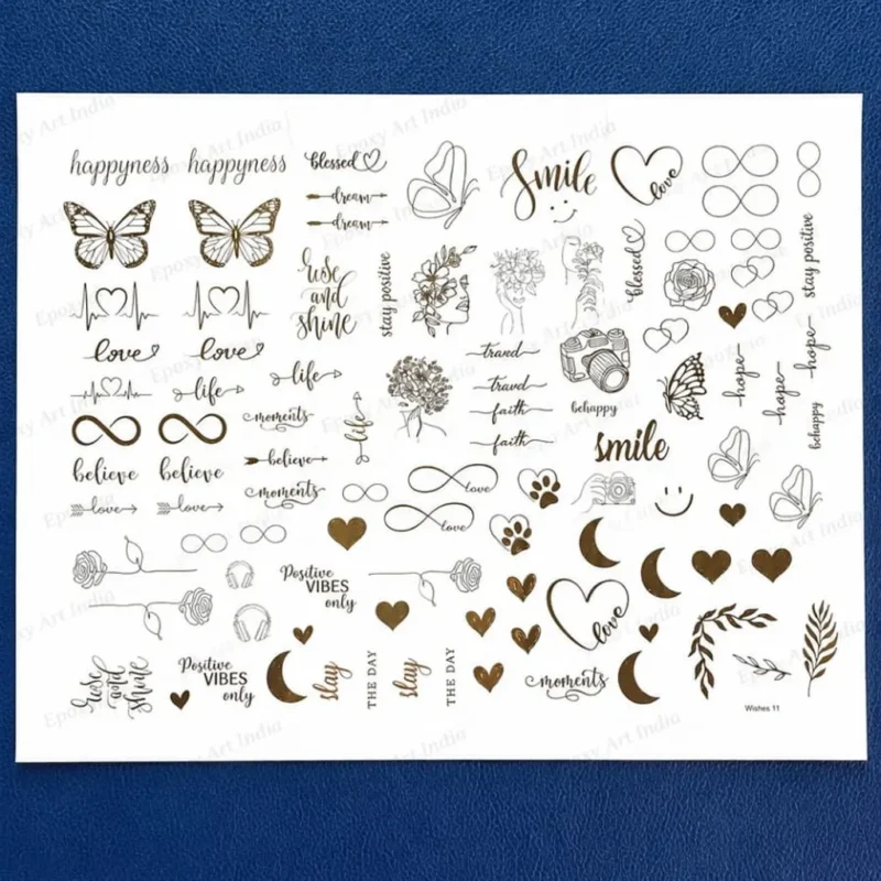 Mix Keychain & Bookmark Making Embossed Stickers for Resin Art