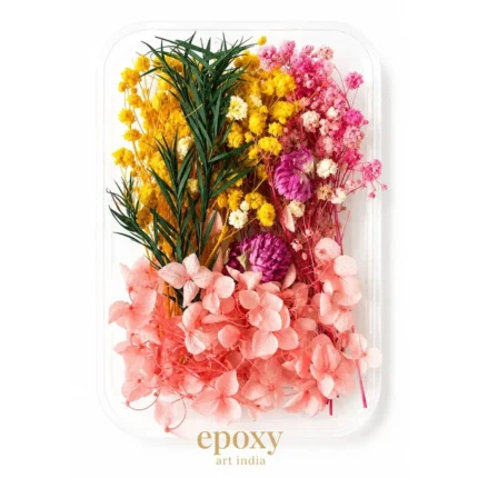 Pink with Yellow Dry Flower Box for Resin Art