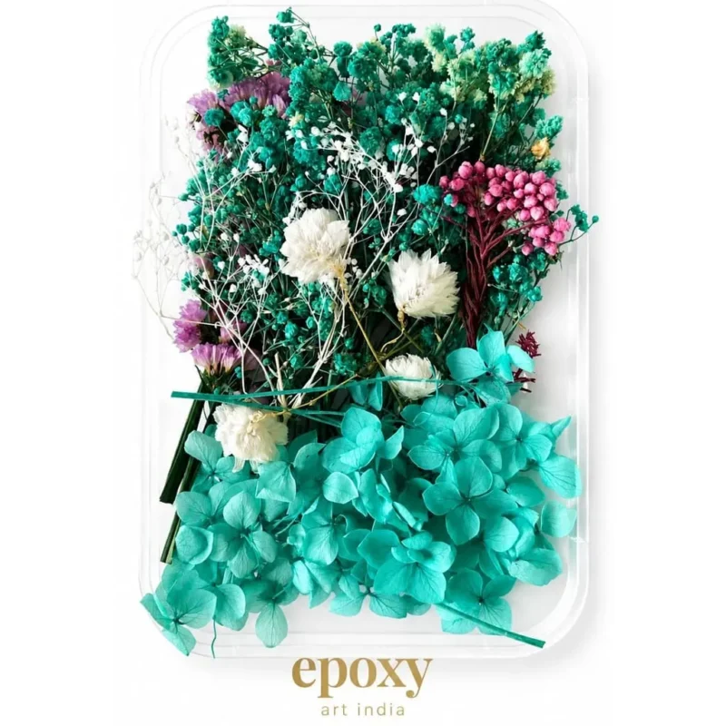 Turquoise Dry Flower Box for Resin Art