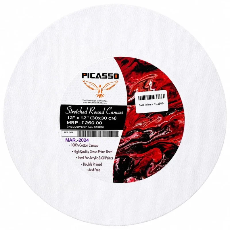 PICASSO Stretched Round Canvas 12 x 12 Inch