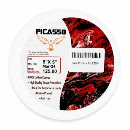 PICASSO Stretched Round Canvas 5 x 5 Inch