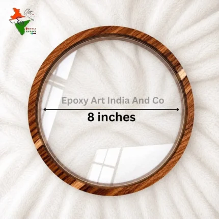 8" Round Preservation Teakwood Acrylic Frame for Resin Art