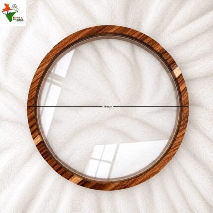 18" Round Preservation Teakwood Acrylic Frame for Resin Art | Premium Wooden Display Frame for Floral & Memory Preservation