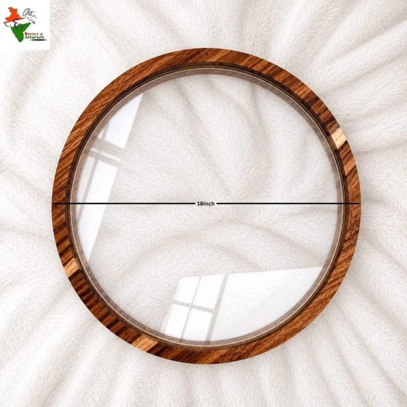 18" Round Preservation Teakwood Acrylic Frame for Resin Art | Premium Wooden Display Frame for Floral & Memory Preservation