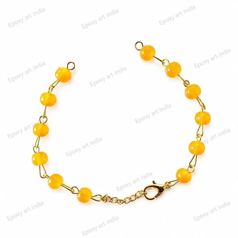 Orange Yellow Beaded Hand Bracelet for Resin Art | DIY Jewelry Making Bracelet Base
