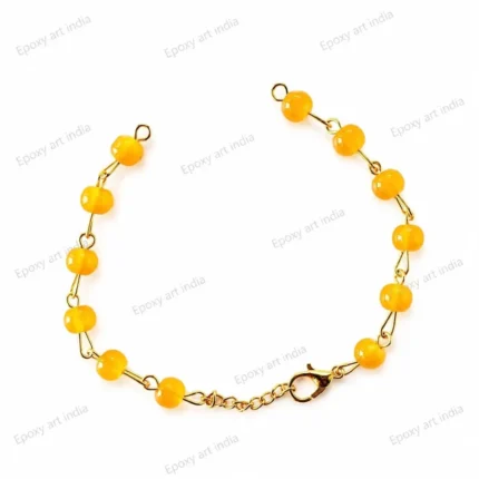 Dark Yellow Beaded Hand Bracelet for Resin Art