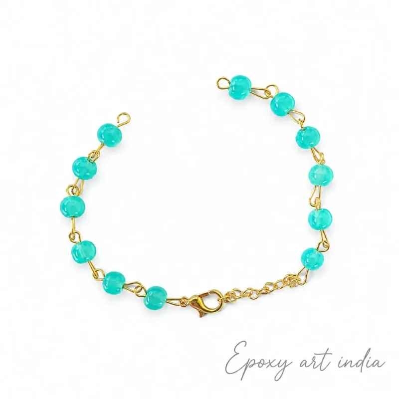 Sky Blue Beaded Hand Bracelet for Resin Art