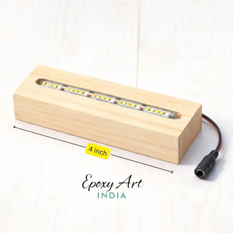 4 Inch Pine Wooden LED Base for Resin Art