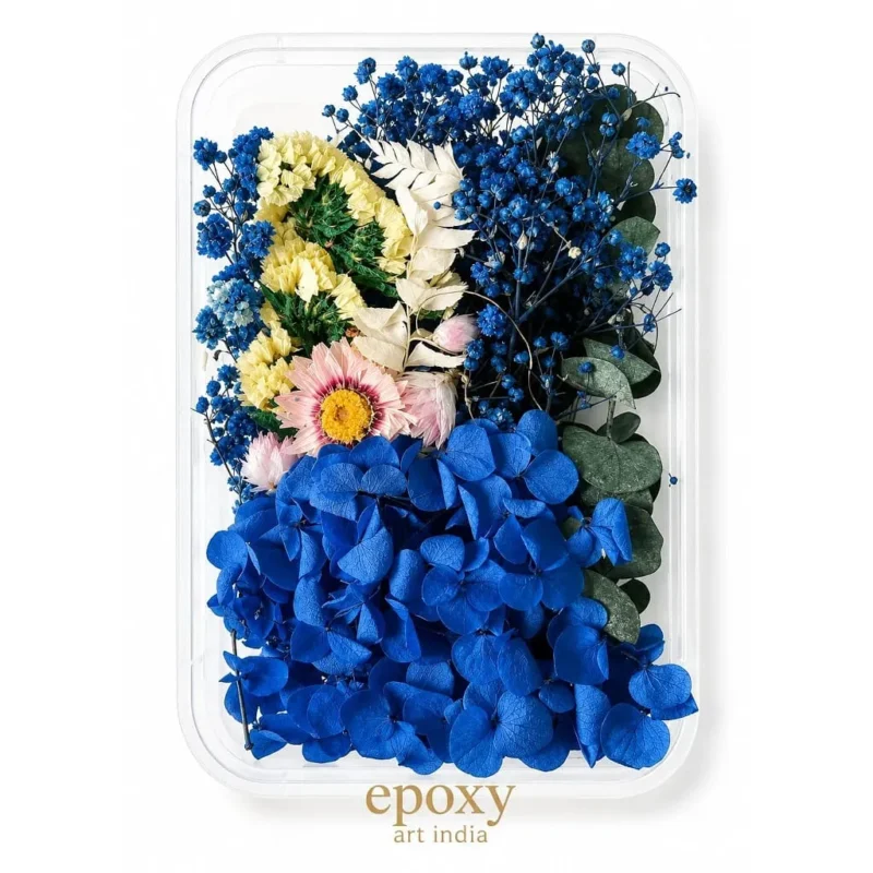 Blue Mix Dry Flower Box for Resin Art