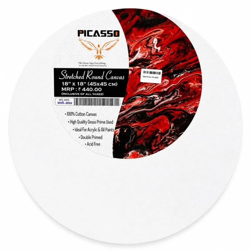 PICASSO Stretched Round Canvas 18 x 18 Inch