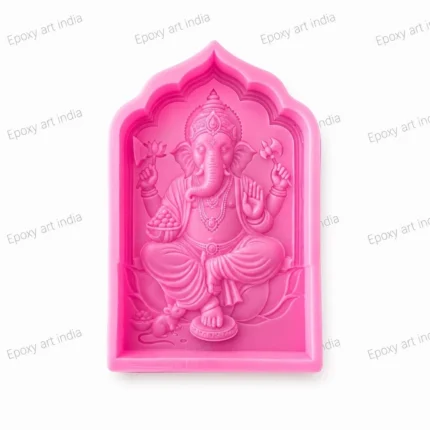 Lord Ganesha Silicone Mold with Base for Resin, Jesmonite, Concrete, Plaster & DIY Home Decor Casting Mold