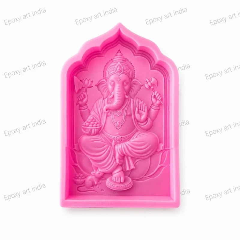 Lord Ganesha Silicone Mold with Base for Resin, Jesmonite, Concrete, Plaster & DIY Home Decor Casting Mold