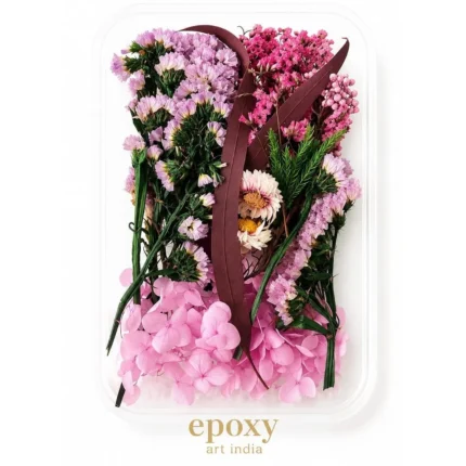 Lavender with Pink Dry Flower Box for Resin Art