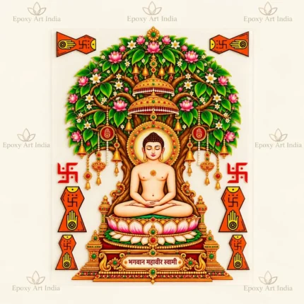 Mahavir Swami UV DTF Sticker Sheet – A6 Size