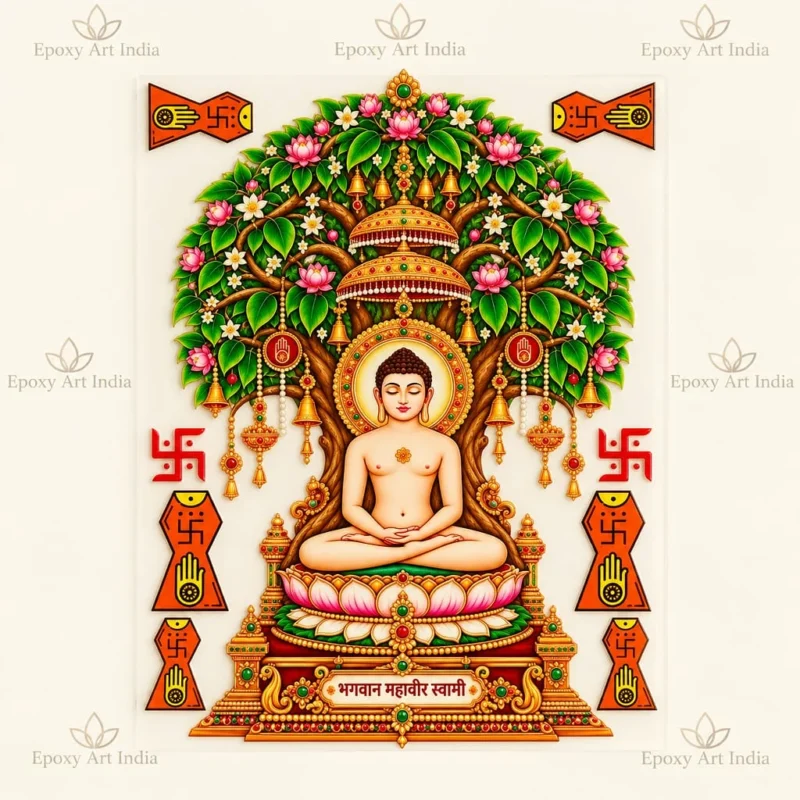 Mahavir Swami UV DTF Sticker Sheet – A6 Size