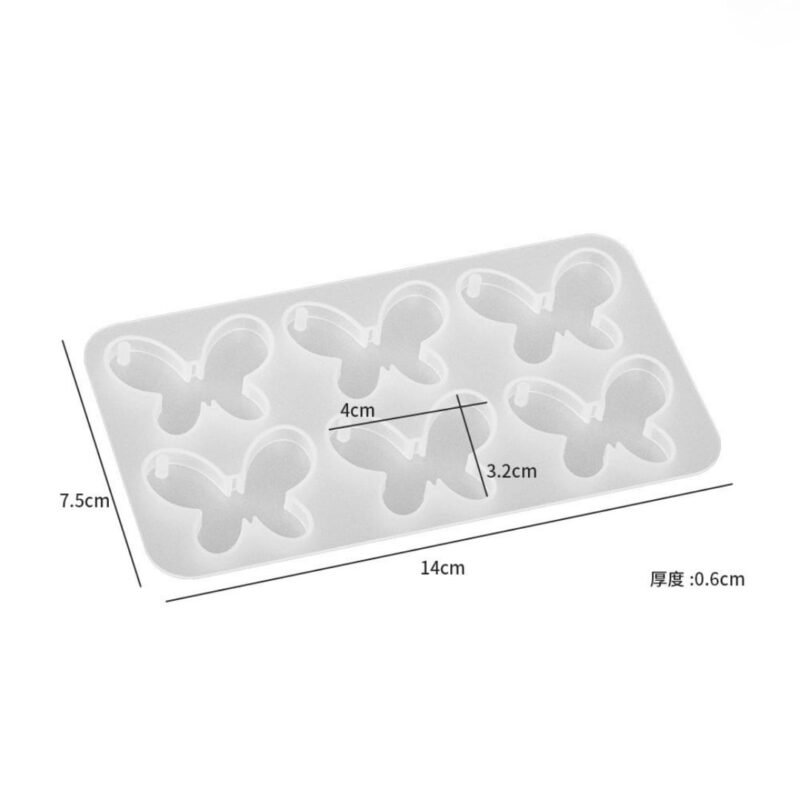 6 Cavity Butterfly Pendant & Keychain Silicone Mold for Resin Art | DIY Jewellery Mould