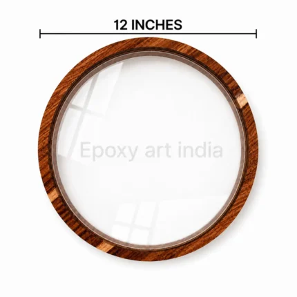 12 inches Round Preservation Teakwood Acrylic Frame for Resin Art varmala
