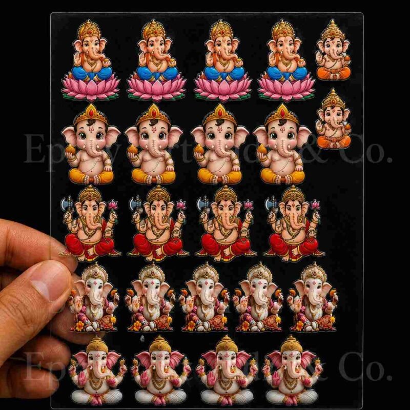 Ganesh Ji UV DTF Sticker Sheet for Resin Art (5174)