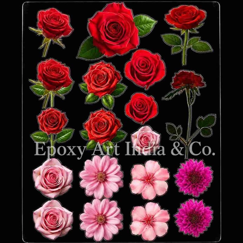 Rose Flower UV DTF Sticker for Resin Art (5144)
