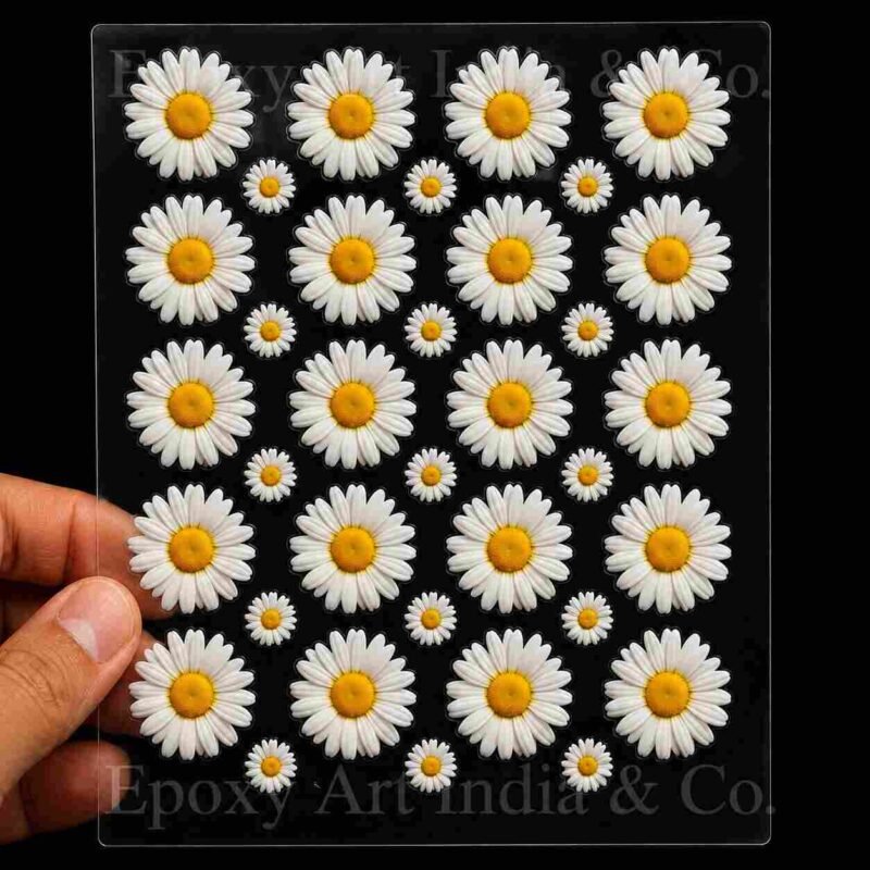 Small White Daisy UV DTF Sticker Sheet for Resin Art (5146)