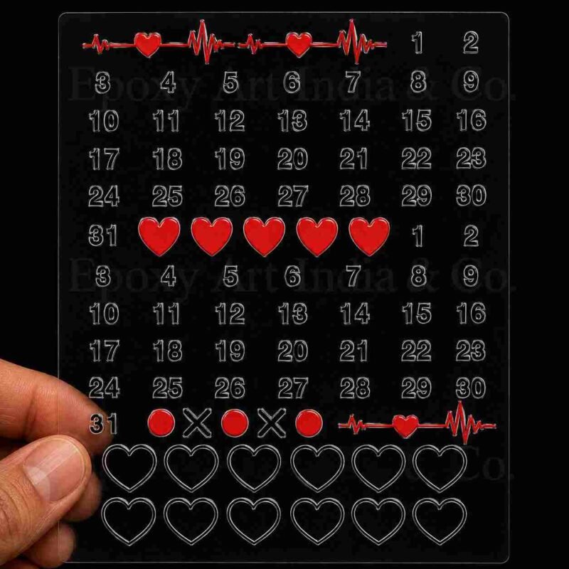 Calendar UV DTF Sticker Sheet for Resin Art (5035)