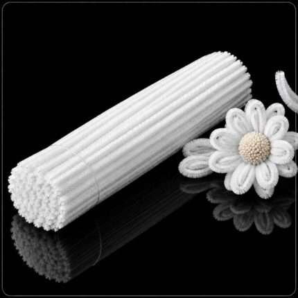 Snow White Craft Pipe Cleaners 8mm – Pack of 100