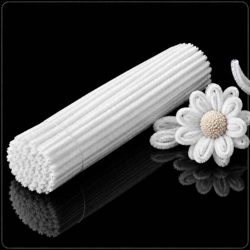 Snow White Craft Pipe Cleaners 8mm – Pack of 100