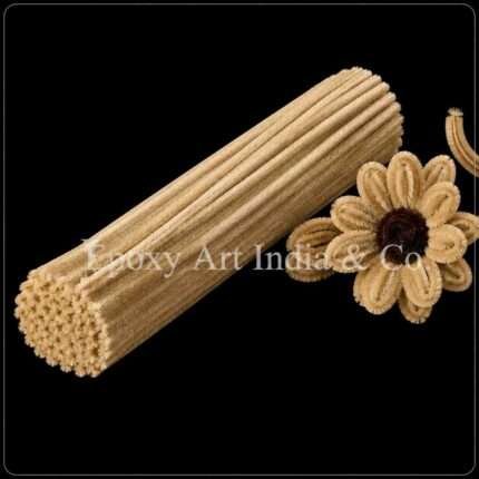 Natural Beige Fuzzy Craft Pipe Cleaners – 8mm – Pack of 100