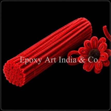 Red Fuzzy Pipe Cleaners 8mm – Pack of 100