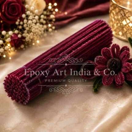 Wine Red Craft Pipe Cleaners 8mm – Pack of 100