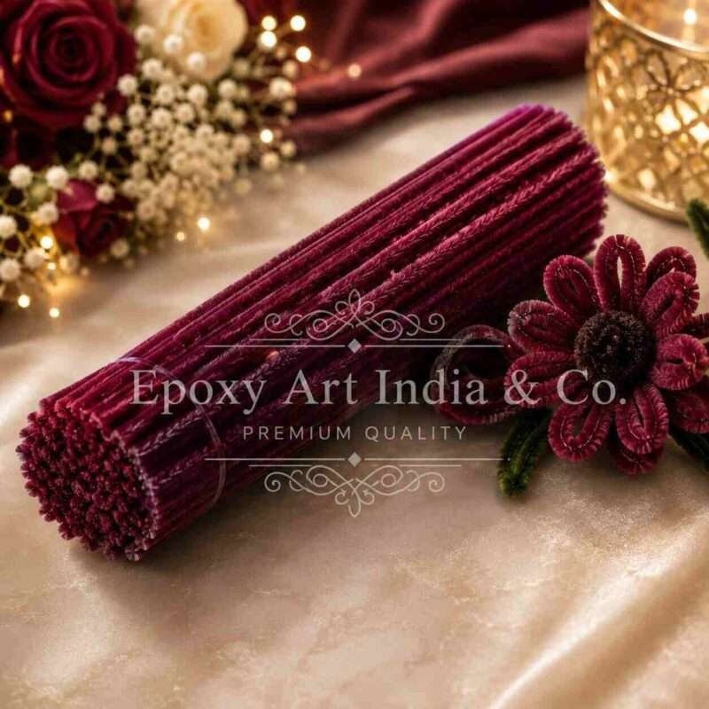 Wine Red Craft Pipe Cleaners 8mm – Pack of 100