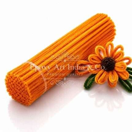 Orange Craft Pipe Cleaners 8mm – Pack of 100 | Chenille Stems for DIY Crafts