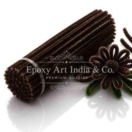 Dark Brown Craft Pipe Cleaners 8mm – Pack of 100 | Chenille Stems for DIY Crafts